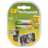 Батарейки аккумуляторные КОМПЛЕКТ 2 шт., GP, AAA (HR03), Ni-Mh, 1000 mAh, блистер, 100AAAHC-2DECRC2, 100AAAHC2DECRC2 СПб