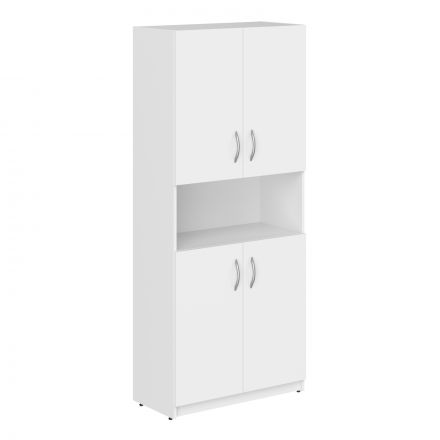 Шкаф с 2-мя комплектами глухих малых дверей SR-5W.4 Белый 770х375х1817 SIMPLE