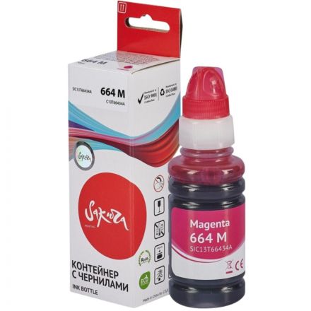 Чернила Sakura C13T66434A (664 M) пур. для Epson L100/200/300