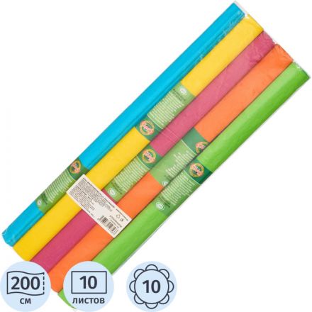 Набор креповой бумаги в рулоне 2000х500 9755, 10цв (радуга) 9755038002PM