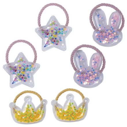 Резинки для волос НАБОР 6 шт., 0,3х14 см, с шармиками, разные цвета, MONTE VITA (МОНТЕ ВИТА), 457068