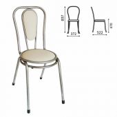 Стул для столовых, кафе, дома РС06, серебристый каркас, кожзам бежевый Стул для столовых, кафе, дома РС06, серебристый каркас, кожзам бежевый