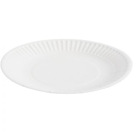 Тарелка одноразовая Комус бумажная белая 170 мм 100 штук в упаковке