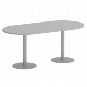 Home Office Стол овальный VR.SP-5-180.1 Серый/Серый металл 1800*900*750