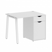 Home Office Стол письменный VR.SP-3-98.1.A Белый/Белый металл 980*720*750