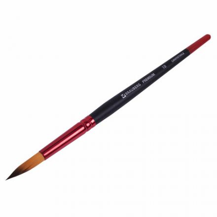 Кисть синтетика, круглая № 10, BRAUBERG PREMIUM, 201009