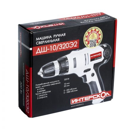 Дрель-шуруповерт сетевая ИНТЕРСКОЛ ДШ-10/320Э2 (220.1.1.00)