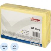 Салфетки хозяйственные Vileda Professional ДжиПи Плюс вискоза/ПЭС 50x35 см желтые 25 штук в упаковке (арт. производителя 100846)