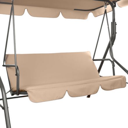 Качели садовые DASWERK (ДАСВЕРК) "COMFORT SC-003", 3 места, Ш170хГ110хВ153 см, мягкое сиденье, кофейный, 680052