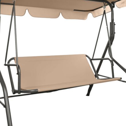 Качели садовые DASWERK (ДАСВЕРК) "COMFORT SC-003", 3 места, Ш170хГ110хВ153 см, мягкое сиденье, кофейный, 680052