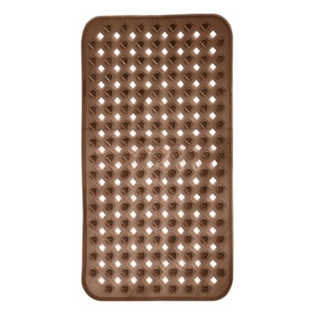 Коврик для ванны противоскользящий 70х40 см, "Квадраты", прозрачно-коричневый, ПВХ, PRIMILA (ПРИМИЛА), 700367