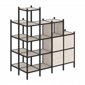 Loft Угловой внешний стеллаж наборный VR.L-58 Денвер светлый/Чёрный металл 862*1694*1869