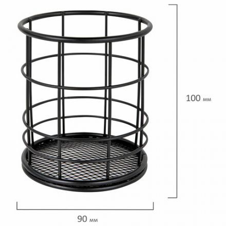 Органайзер-стаканчик для косметики и мелочей MONTE VITA (МОНТЕ ВИТА), металлический, 100х90 мм, черный, 272487