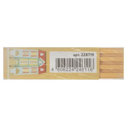 Ластик ЮНЛАНДИЯ "Башенки", 64х15х15 мм, цвет ассорти, картонный держатель, 228719