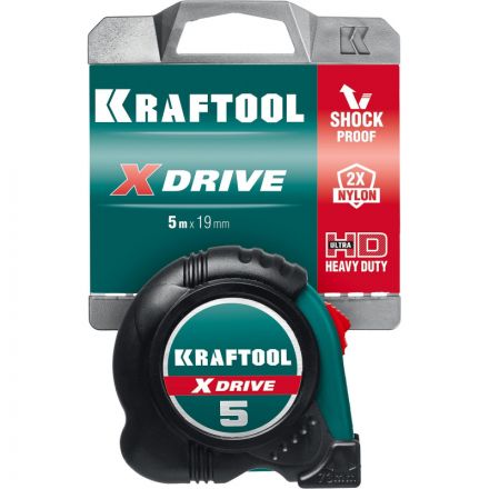 Рулетка KRAFTOOL  X-Drive, 5 м х 19 мм (34122-05-19)
