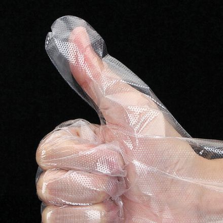 Перчатки полиэтиленовые одноразовые, КОМПЛЕКТ 50 пар (100 штук), размер М (средний), 6 микрон, LAIMA, 606879