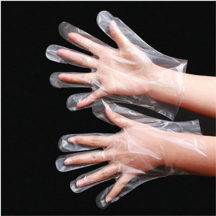 Перчатки полиэтиленовые одноразовые, КОМПЛЕКТ 50 пар (100 штук), размер М (средний), 6 микрон, LAIMA, 606879