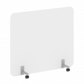 R-line Перегородка на металлических опорах, на роликах DP.R-140-120 Белый бриллиант/Серый металл 1400*18*1200