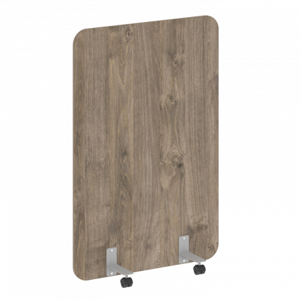 R-line Перегородка на металлических опорах, на роликах DP.R-100-150 Тиквуд тёмный/Серый металл 1000*18*1500