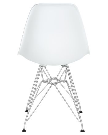 Стул обеденный DOBRIN DSR, ножки хром, цвет белый (W-02)