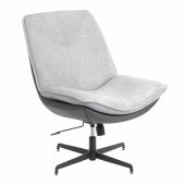 Кресло лаунж Cosmo велюр/букле (HYP)/экокожа, светло-серый/графит
