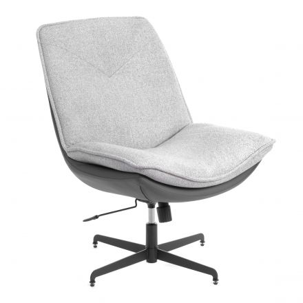 Кресло лаунж Cosmo велюр/букле (HYP)/экокожа, светло-серый/графит