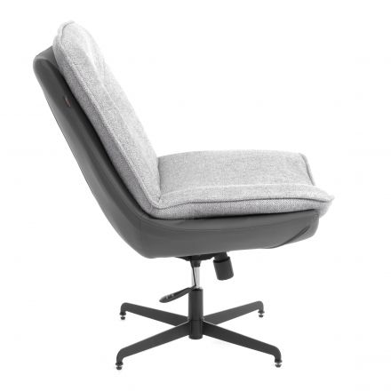 Кресло лаунж Cosmo велюр/букле (HYP)/экокожа, светло-серый/графит