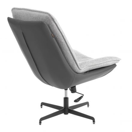 Кресло лаунж Cosmo велюр/букле (HYP)/экокожа, светло-серый/графит