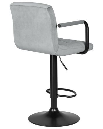 Стул барный DOBRIN KRUGER ARM BLACK, серый велюр (MJ9-75)