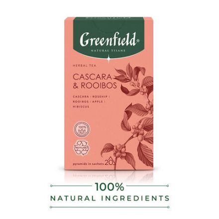 Чай GREENFIELD Natural Tisane "Cascara & Rooibos" травяной, 20 пирамидок по 1,8 г, 1756-08