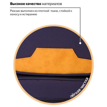 Рюкзак BRAUBERG STATES универсальный, карман-антивор, "Bronx", темно-синий, 46х31х14 см, 226349