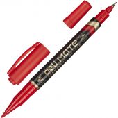 Маркер перманентный Deli EU10440 Mate двойной пиш. наконеч 0.5-1мм красный Маркер перманентный Deli EU10440 Mate двойной пиш. наконеч 0.5-1мм красный