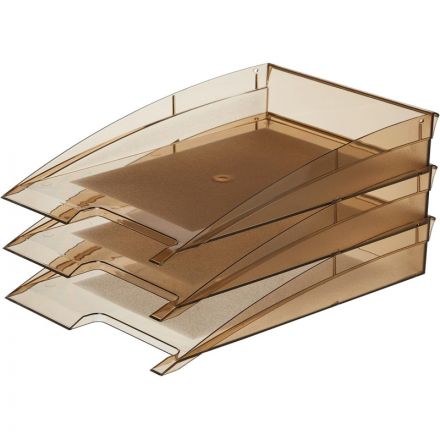 Лоток для бумаг горизонтальный Attache City тонированный коричневый