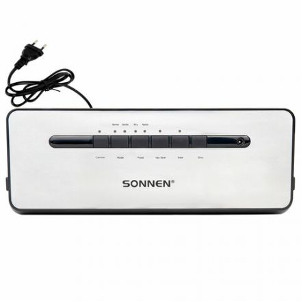 Вакууматор/вакуумный упаковщик SONNEN VS-903, 5 режимов, 12 л/мин, 110 Вт, до 30 см, сухие/влажные продукты, 456339