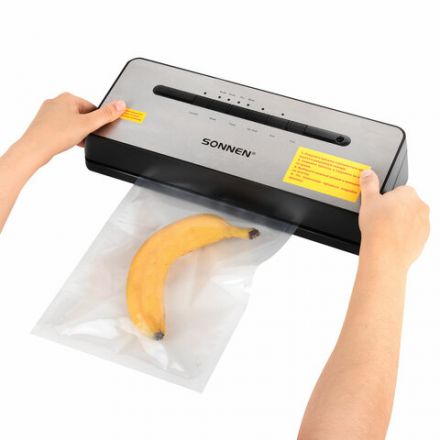 Вакууматор/вакуумный упаковщик SONNEN VS-903, 5 режимов, 12 л/мин, 110 Вт, до 30 см, сухие/влажные продукты, 456339