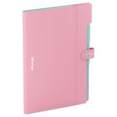 Папка 5 отделений Berlingo "Haze", А4, 600мкм, на кнопке, розовая, софт-тач