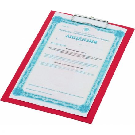 Папка-планшет Attache A4 картонная красная без крышки