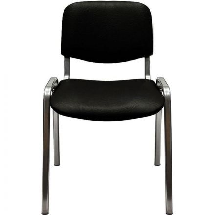 Стул КО_EChair Rio(ИЗО) РС 10 искожа черная гладкая 201, каркас под хром Стул КО_EChair Rio(ИЗО) РС 10 искожа черная гладкая 201, каркас под хром