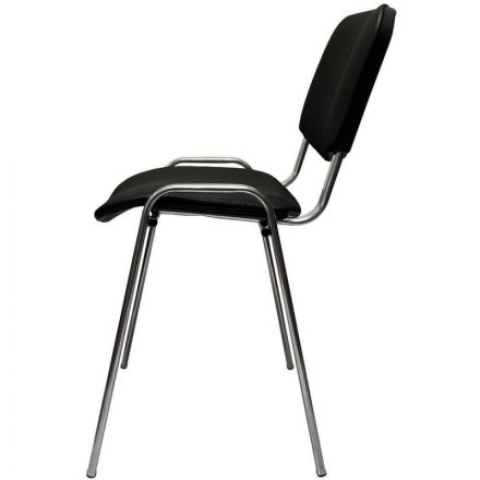 Стул КО_EChair Rio(ИЗО) РС 10 искожа черная гладкая 201, каркас под хром Стул КО_EChair Rio(ИЗО) РС 10 искожа черная гладкая 201, каркас под хром