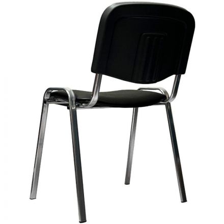 Стул КО_EChair Rio(ИЗО) РС 10 искожа черная гладкая 201, каркас под хром Стул КО_EChair Rio(ИЗО) РС 10 искожа черная гладкая 201, каркас под хром