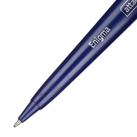 Ручка шариковая одноразовая на синей подставке Attache Enigma синяя на липучке с пружиной (толщина линии 0.5 мм)