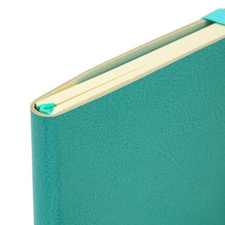 Блокнот МАЛЫЙ ФОРМАТ (100x150 мм) А6, BRAUBERG "Metropolis Ultra", под кожу, 80 л., клетка, бирюзовый, 113323