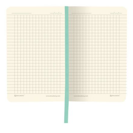 Блокнот МАЛЫЙ ФОРМАТ (100x150 мм) А6, BRAUBERG "Metropolis Ultra", под кожу, 80 л., клетка, бирюзовый, 113323