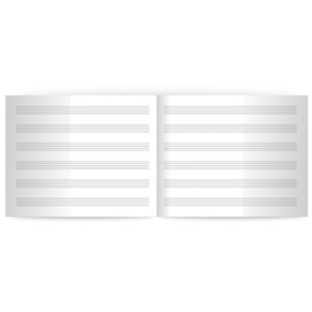 Тетрадь для нот А5, 24 л., обложка мелованный картон, горизонтальная, на скобе, BRAUBERG, "Музыка", 404639