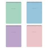 Блокнот А5 146х206 мм, 60 л., гребень, картон, жесткая подложка, клетка, BRAUBERG "Minimal Pastel", 116427