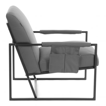 Кресло Charli LUX/Чарли Люкс экокожа , Sharp Графит, 70х80х82 см