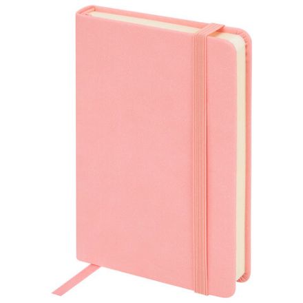 Скетчбук, слоновая кость 140 г/м2 90х140 мм, 80 л., КОЖЗАМ, резинка, BRAUBERG ART CLASSIC, пастель розовый, 116874