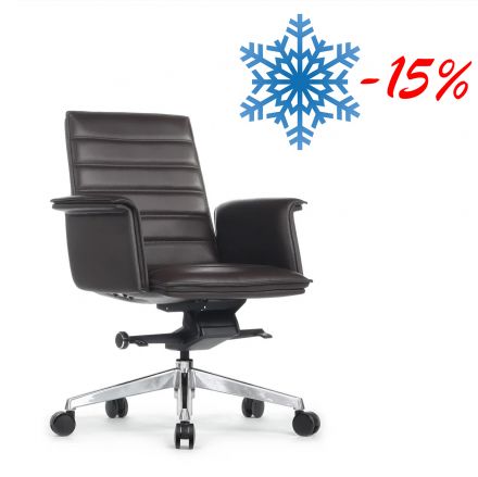 Кресло Rubens-M В1819-2 Тёмно-коричневый (3072) натуральная кожа 68*68*98-104