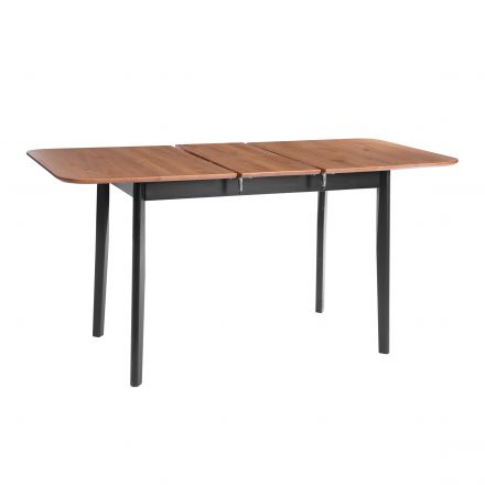 Стол Соната Люкс раздвижной/Sonata Lux extension table массив сосны, антик/чёрный, 120-(150)х75х75 см