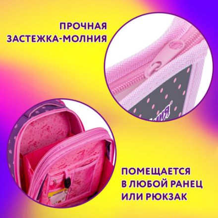 Папка для тетрадей ЮНЛАНДИЯ А4, 1 отделение, пластик, на молнии, "Anime dreamer", 273349